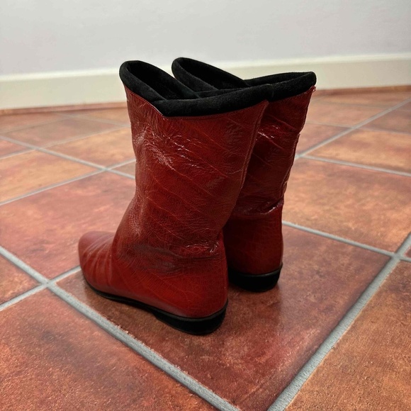 Maud Frizon Red Crocodile Pattern Pointed Toe Western Boots Size EU 36 - Picture 12 of 16